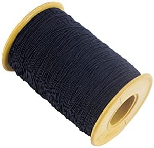 KONMAY Elastic Thread for Sewing Machine, 500 Meters 0.5mm Black for Shirring, Smocking, Gathering, Stretchy Strings for Bracelets