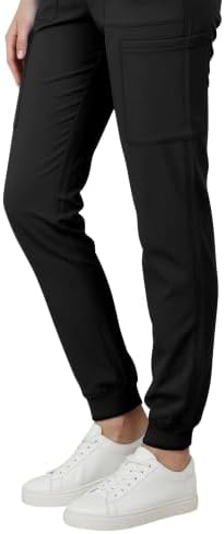 Med Couture Luma Jogger Scrub Pants for Women with Rib Knit Waistband