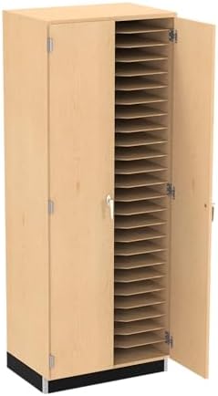 Diversified Spaces Drawing Storage Cabinet, 32"W x 22"D x 84"H, Lt Hardwood
