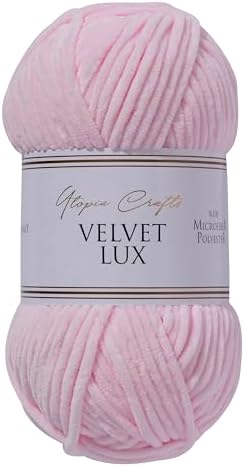 Velvet Lux Chenille Super Soft Chunky Yarn for Knitting and Crochet 2X 100g / 3.52oz (Pink Swan, 2 Pack)