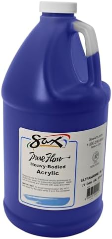 Sax True Flow Heavy Body Acrylic Paint, 1/2 Gallon, Ultramarine Blue - 439280, 64 Fl Oz (Pack of 1)