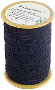 KONMAY Elastic Thread for Sewing Machine, 500 Meters 0.5mm Black for Shirring, Smocking, Gathering, Stretchy Strings for Bracelets