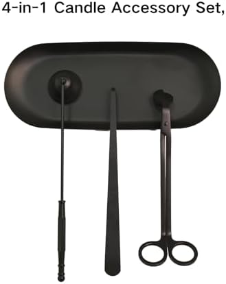 4-in-1 Candle Accessory Set – Candle Wick Trimmer, Candle Snuffer, Wick Dipper & Candle Tray
