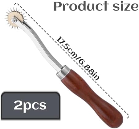 Luanrm Tracing Wheel Sewing Tool 2pcs 4mm Leather Needle Point 6.88in