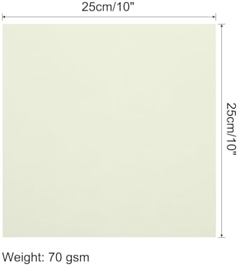 MECCANIXITY 50 Sheet Origami Paper Double Sided Cream White 10x10 Inch Square Sheet for Art Craft Project, Beginners, Gifts Decor
