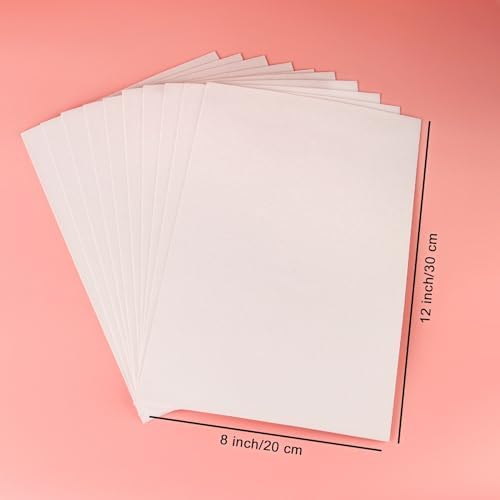 10 Sheets Glitter Paper Sheet for Easter Memorial Flag Father's Day Decor Table Decorations, A4 Cardstock Self-adhesive Paper for Scrapbook DIY Card (White)