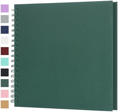Scrapbook Album 10x10 Inches 40 Pages Hardcover Kraft Paper Green
