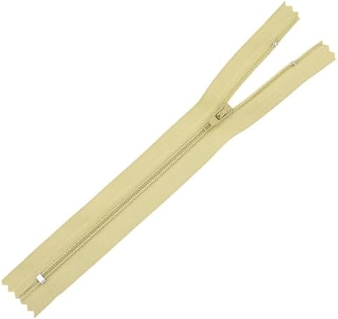 Mandala Crafts 100 PCs Beige Closed-End 7 Inches Nylon Zippers for Sewing