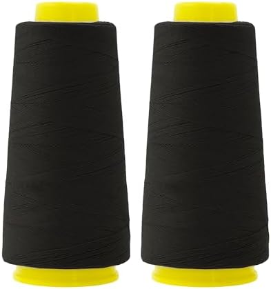 Mandala Crafts Black Mercerized Cotton Thread Cones for Sewing Quilting