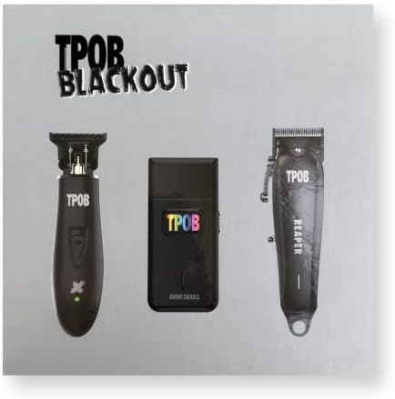 TPOB Slime 2 Barber Hair Clippers Trimmer Shaver Set for Men with Matte case and X Fade Blade (Black Pack)