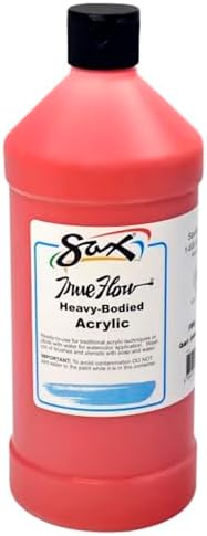 Sax Heavy Body Acrylic Paint for School and Arts and Crafts Use, Fire Red, 1 Quart