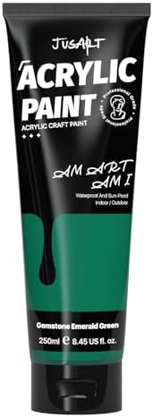 JusArt Green Acrylic Paint,Emerald Green Tubes（250ml /8.45 oz