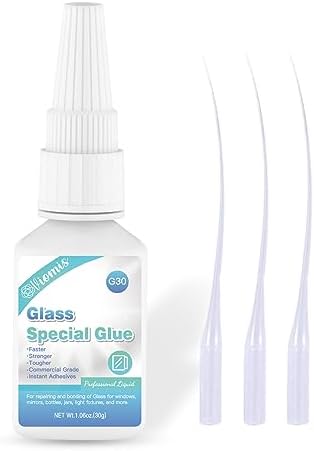 Glass Glue, 30g, Instant Strong Bond for Glass, Acrylic, Waterproof, Dries Clear, Quick Curing, Ideal for Craft, Jewelry, Rhinestone, Crystal, Mirror, Glasses
