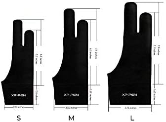 XPPen Artist Drawing Glove 2-Fingers Glove for Graphics Drawing Tablet Suitable for Right Hand and Left Hand (Size M) Black