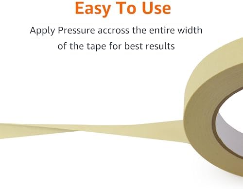 Amazon Basics Low Tack Masking Tape, General Purpose, Hand Tearable, Removes Easily, for Labeling, 0.7 inch x 180 feet, Beige, 3-Pack