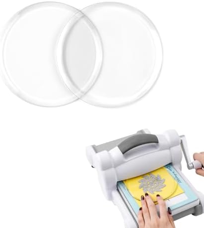 2 Pack 5 inch Clear Acrylic Circular Cutting Pads for Die Cutting Machine, Polycarbonate Plastic Cutting Pads Die Cutting Plates for Embossing Crafting, DIY Scrapbooking Paper Crafts Arts Tools