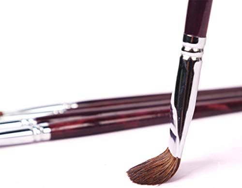 Transon Red Sable Filbert Paint Brushes 6pcs for Watercolor, Acrylic, Oil, Tempera and Gouache Painting