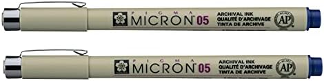 SAKURA PIGMA MICRON 05 FINELINER PEN, 0.45MM LINE WIDTH, PACK OF 2 (Royal Blue)