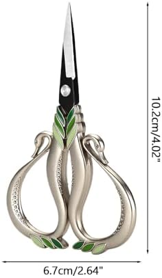 Swan Embroidery Scissors, Stainless Steel Craft Scissors Lightweight Vintage Scissor for Needlework, Sewing Thread Cutting