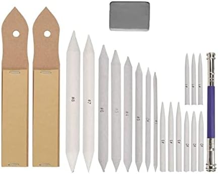 21 Pieces Blending Stumps and Tortillions Set Art Blenders with Sandpaper Pencil Sharpener Pencil Extension Tool Kneaded Eraser Sketching Drawing Blending Tools for Artist Students Shading Portrait