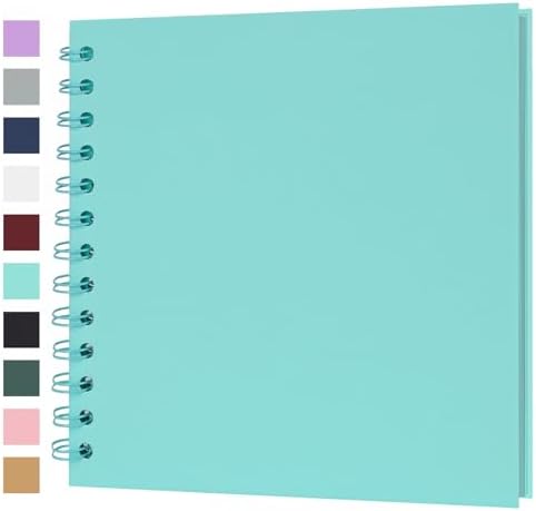 Scrapbook Album 7x7 Inches 40 Pages Hardcover Kraft Paper LightBlue