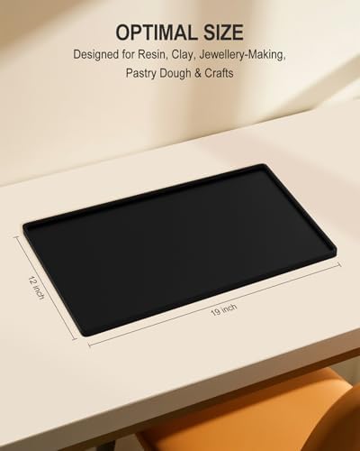 Silicone Art Mat for Crafts, 12" x 19" Waterproof Non-Slip Painting Mat