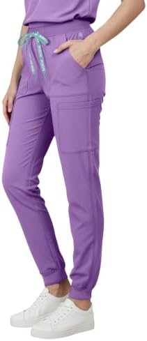 Med Couture Luma Jogger Scrub Pants for Women with Rib Knit Waistband