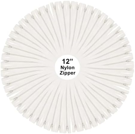 Mandala Crafts 80 PCs Off White Closed-End 12 Inch Nylon Zippers for Sewing