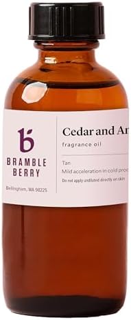 Bramble Berry Cedar and Amber Fragrance Oil 2 oz | Cozy Pine, Cinnamon & Wood Scent for Soap Making, Candles, Lotion, Bath Bombs & Perfume Warm Fall Aroma | Skin Safe, Vegan, Paraben & Phthalate Free