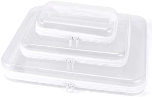 YOPCDJ Clear Hard Shell Zipper Case, Clear Zipper Pouches Waterproof Makeup Organizer & Travel Toiletry Storage Bag, Plastic Pouch for Office, Home, White,3 Pack XL LS