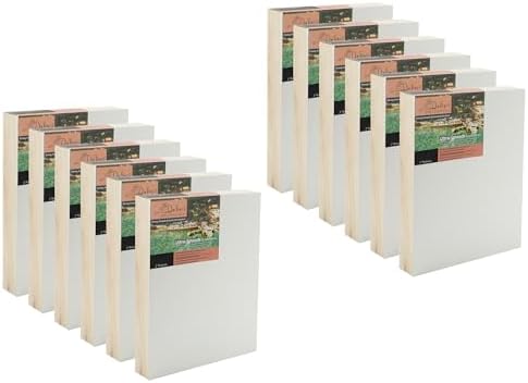 Da Vinci Pro Ultra Smooth Wood Canvas Gesso Board - 3/4" Deep, 5x5 Pack of 12 White Acrylic Polymer Gesso Panels for Painting Fine Portraits and Ultra Fine Detail Illustrations and Artwork