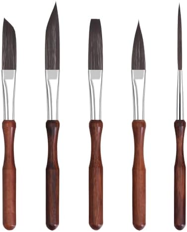 Pinstriping Brush 5 pcs High Performance Detail Script Liner, Scroll, Sword, Dagger, Striper, Professional Travel Art Paintbrushes Paint Brushes