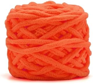 Orange Chunky Chenille Yarn, #6 Super Bulky, 3.5 oz/72 Yards