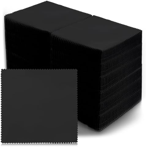 200 Pack 5-inch Cotton Fabric Squares, 5″ Precut Cotton Fabric Squares, Solids Black Charm Pack, Black