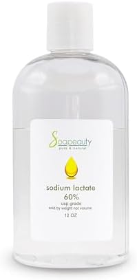 SODIUM LACTATE for Soap Making & Lotions | 60% USP Pure Natural Preservative | Harder Bar of Soap, Bigger Yield, Faster Cure Time, Provides Moisture | 12 oz