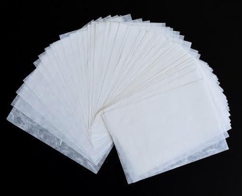 White Color A5 50 Sheets Natural Fiber Mulberry Tree Mulberry Paper Sheets Art Tissue Washi Paper Design Craft Art Origami Suppliers Card Making 8.3" x 5.8". (White, A5)