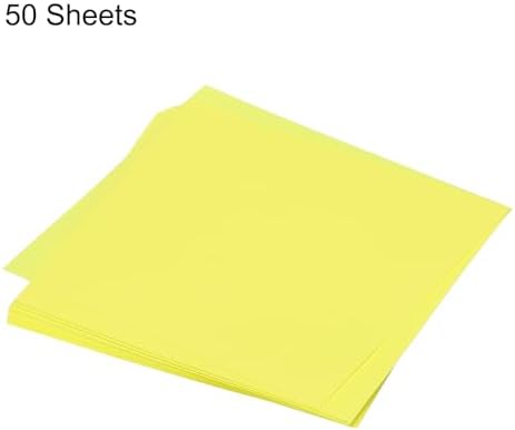 MECCANIXITY 50 Sheet Origami Paper Double Sided Fluorescent Yellow 3x3 Inch Square Sheet for Art Craft Project, Beginners, Gifts Decor
