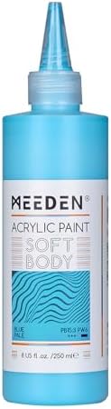 MEEDEN Soft Body Acrylic Paint: Blue Pale Matte Finish 250ml/8.45oz