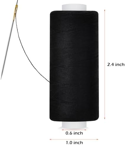 6 Pcs Sewing Thread Kit, 400 Yards Each Spool 402 Polyester Thread with Sewing Needle & Threader, Sewing Threads for Sewing Machine, Hand Stitching, Embroidery