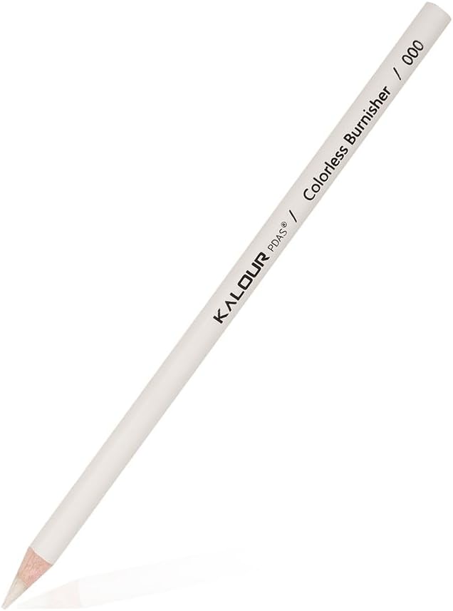 KALOUR Colorless Blender and Burnisher Pencils Set,Non-pigmented, Wax Based Pencil,perfect for Blending Softening Edges,ideal for Colored Pencils,Art Supplies for Artists Beginners(6 Pencils Total)