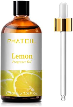 PHATOIL Lemon Fragrance Oil for Diffuser Aromatherapy 3.38FL.OZ | Long Lasting Scented Oils For Humidifier, Air Freshener, DIY Soap Candle, Scent Project Making, Aroma Oil for Home Freshening