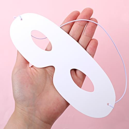 Prasacco 20 Pcs Paper Masks for Crafts, White Paper Eye Masks Paintable Plain Masquerade Mask DIY Blank Mask for Halloween Mardi Gras Costume Party Decorations