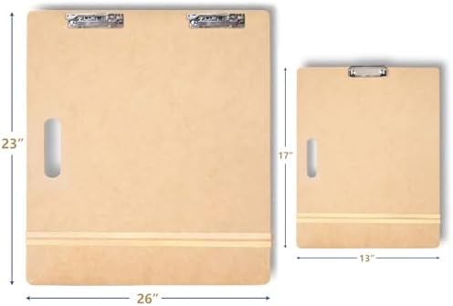 Falling in Art 13X17&23X26 Sketch Board with Sturdy Clip &Rubber Bands | Professional Art Drawing Board, Portable Artists Clipboard for Classroom, Studio Drawing, Outdoor Painting