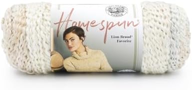 Lion Brand Yarn Homespun Yarn, Soft Bulky Yarn for Knitting, Crocheting, and Crafting, 1 pack, Pearls