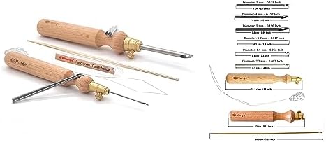 Nurge Premium Quality Punch Needle Kit, 3mm-4mm-5mm,1.2 mm - 1.6 mm - 2.2 mm Metal Tubes and Wooden Handle Punch Needle Kits for Adult Beginner, Embroidery Weaving Tools for Thread (Sets)