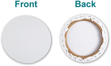 IVON 4pcs Round Canvas, 12'' & 8'' Professional Stretched Circle Canvas Board for Painting, Acrylic Pouring