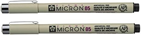 SAKURA PIGMA MICRON 05 FINELINER PEN, 0.45MM LINE WIDTH, PACK OF 2 (Sepia)