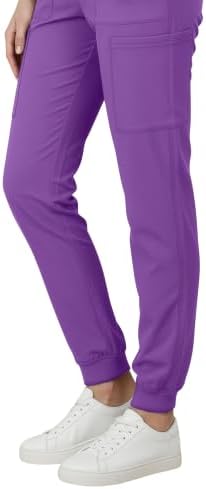 Med Couture Luma Jogger Scrub Pants for Women with Rib Knit Waistband
