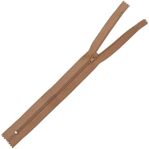 Mandala Crafts 80 PCs Tan Closed-End 16 Inches Nylon Zippers for Sewing