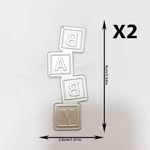 Lapoo Words Cutting Die for Scrapbooking - Durable, Cut Stencils for DIY Scrapbook Photo Album Decorative Paper Card, Card Making Supplies Party Wedding Decorations (Baby Text 3.5 x 1.4 in)